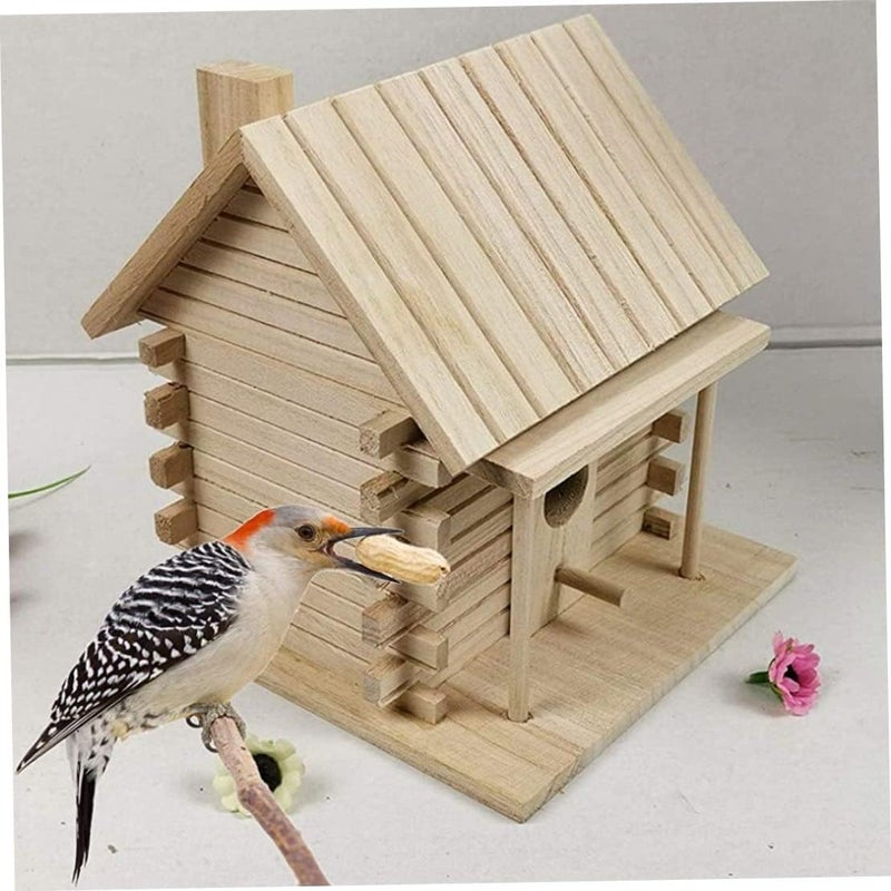 woobles Birdhouse, Wooden Hanging Bird House, Bird Breeding Nesting Box, Outdoor Nest Hut Garden Decorations for Wild Birds - Image 3